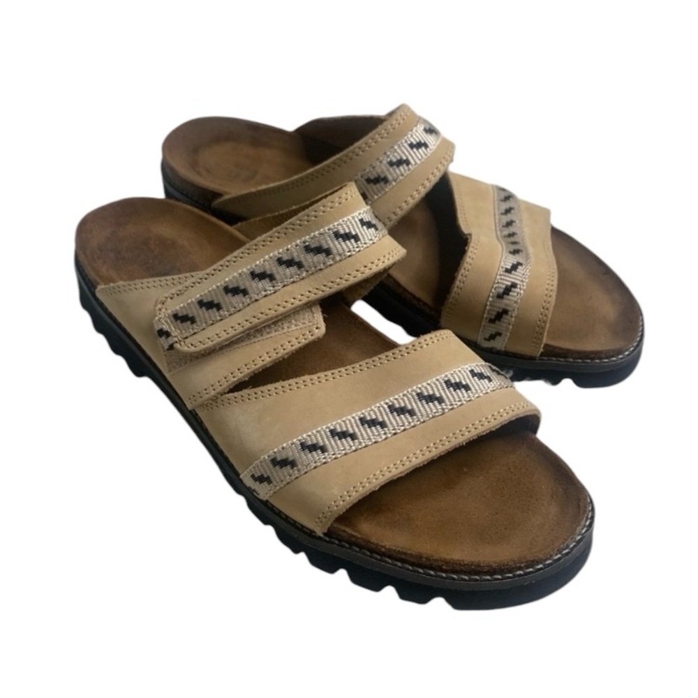 Naot Women’s Luna Size 10 US UK 41 Slide Sandal Tan Leather